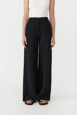 Linen Wide Leg Pants -|St. Agni Discount
