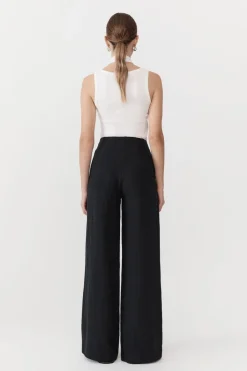 Linen Wide Leg Pants -|St. Agni Discount