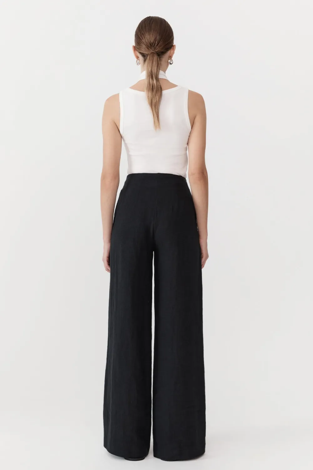 Linen Wide Leg Pants -|St. Agni Discount