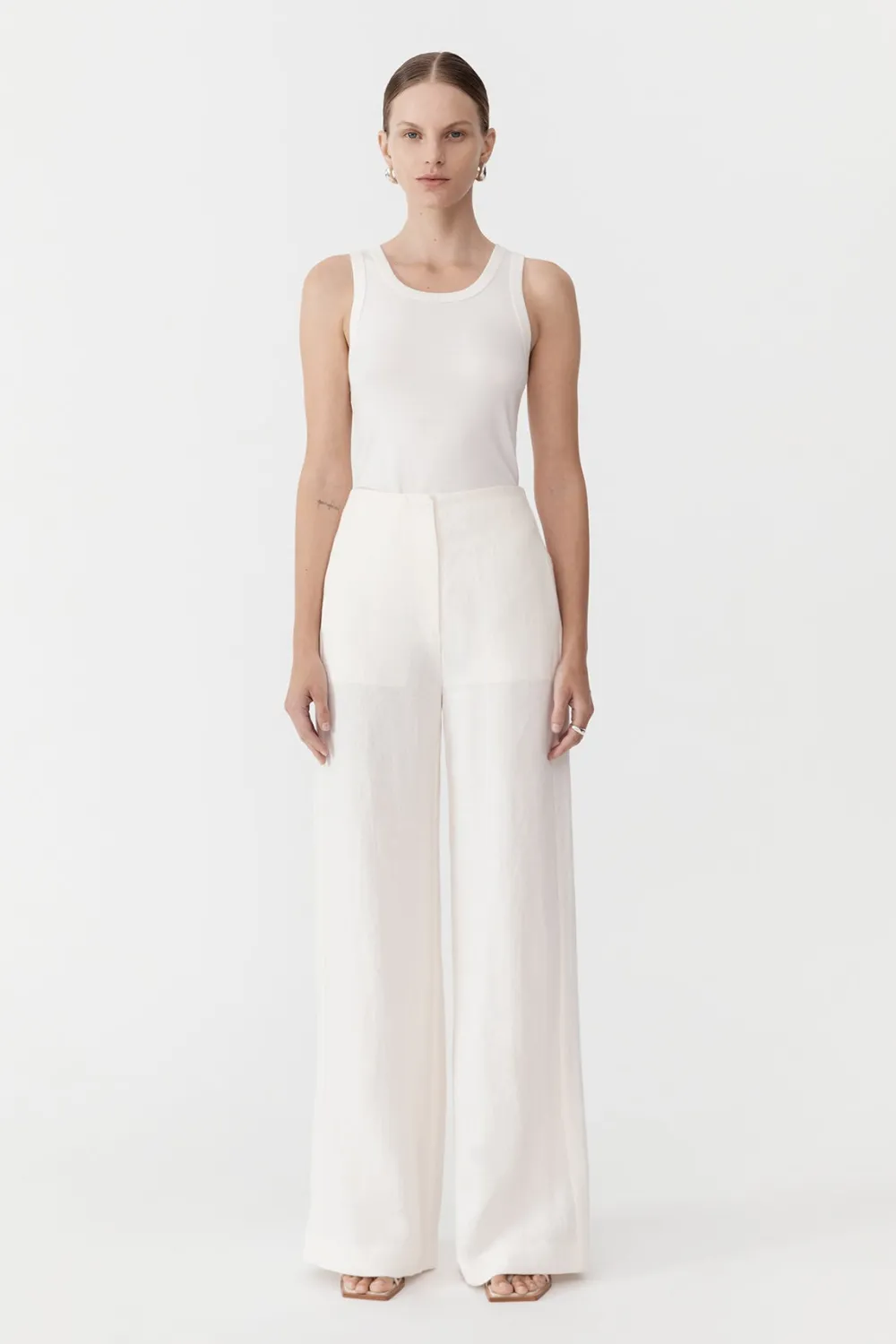 Linen Wide Leg Pants -|St. Agni Outlet