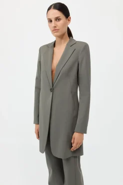 Longline Jacket - Smokey Olive|St. Agni Clearance