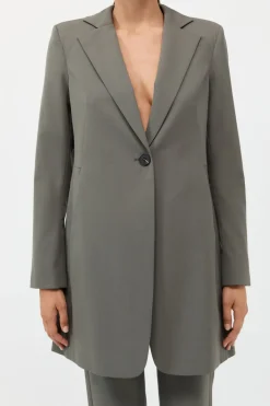 Longline Jacket - Smokey Olive|St. Agni Clearance