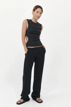 Low Waist Raw Edge Pants -|St. Agni Best Sale