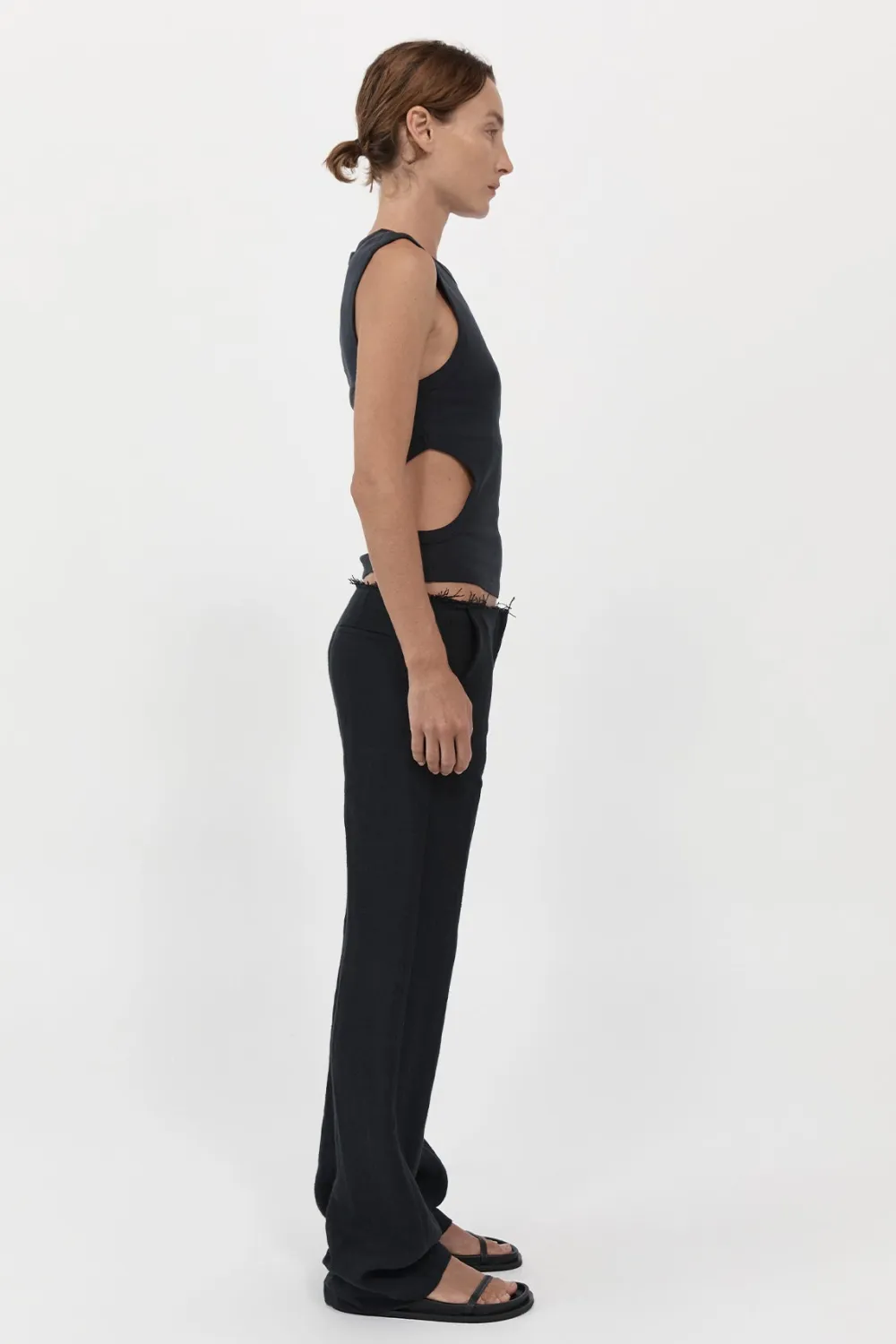 Low Waist Raw Edge Pants -|St. Agni Best Sale
