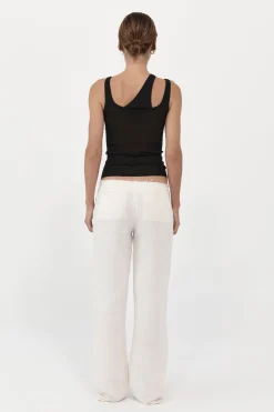 Low Waist Raw Edge Pants -|St. Agni Clearance