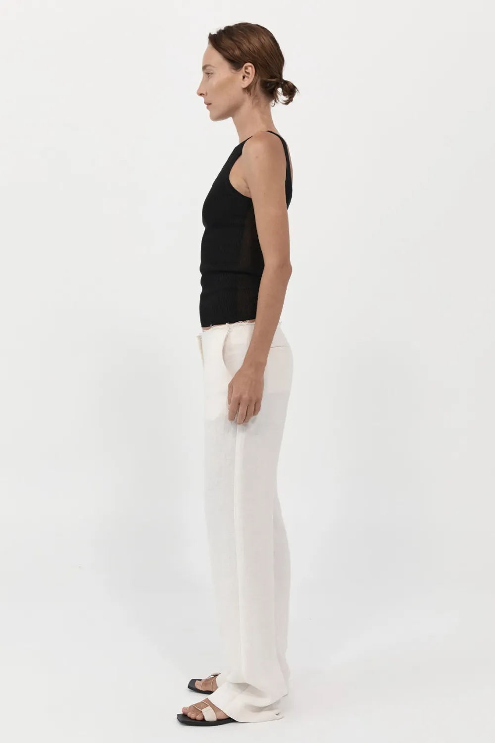 Low Waist Raw Edge Pants -|St. Agni Clearance