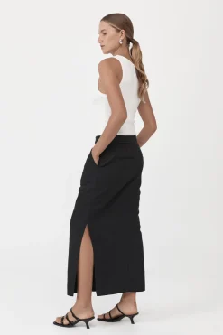 Low waisted Tailored Skirt - Black|St. Agni Clearance
