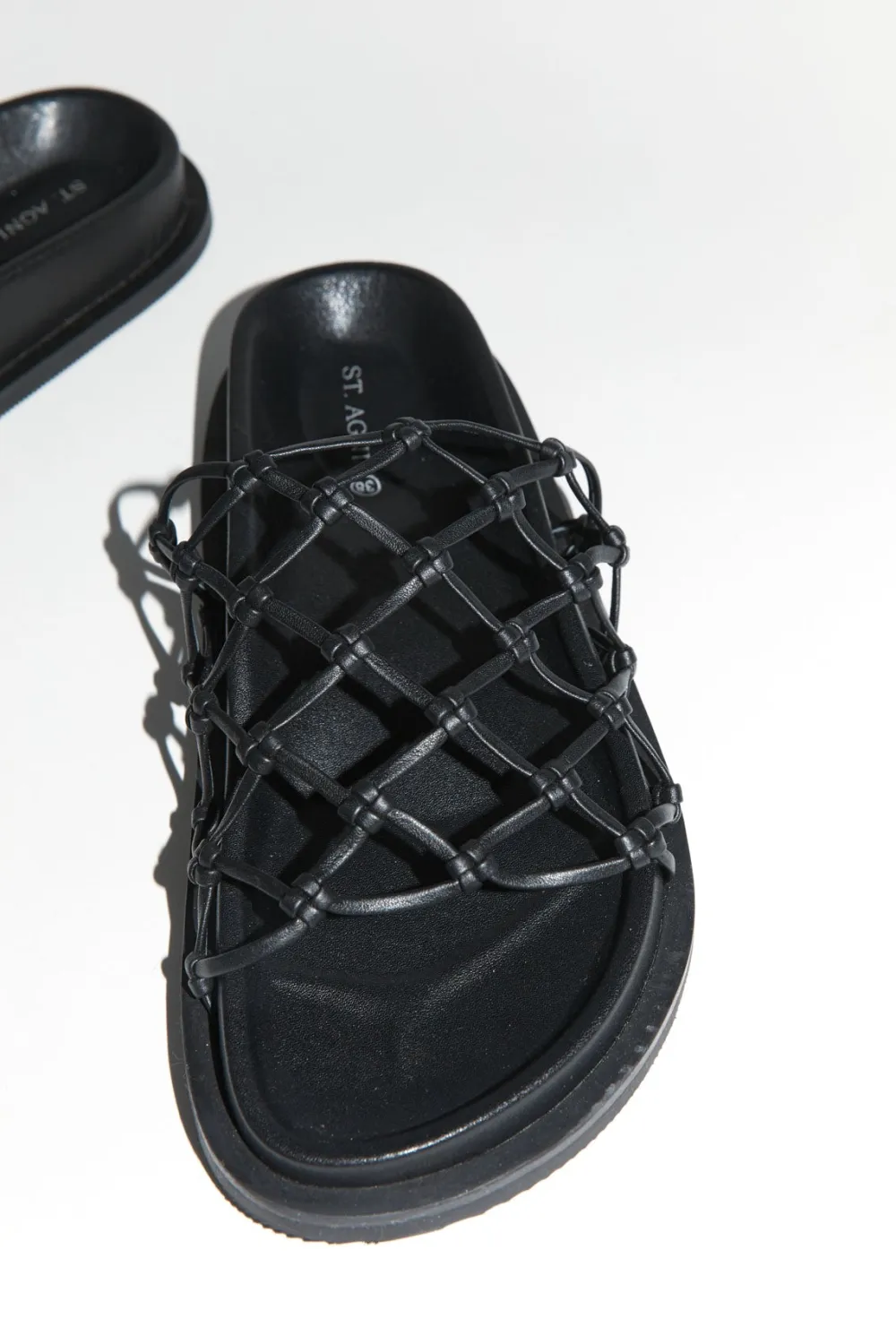 Macrame Gio Slide - Black|St. Agni Best Sale