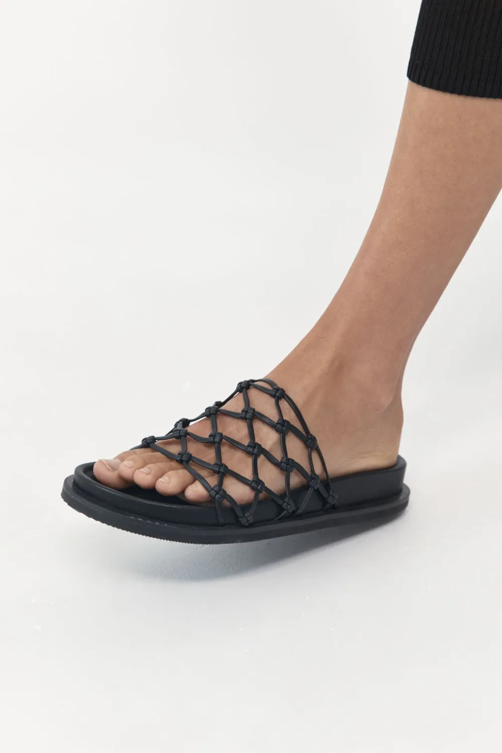 Macrame Gio Slide - Black|St. Agni Best Sale