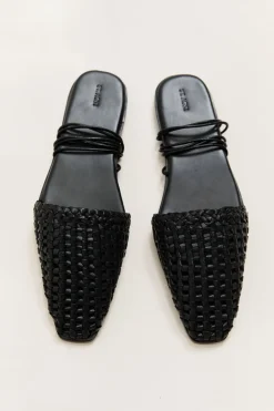 Macrame Mesh Tie Up Flats -|St. Agni Best