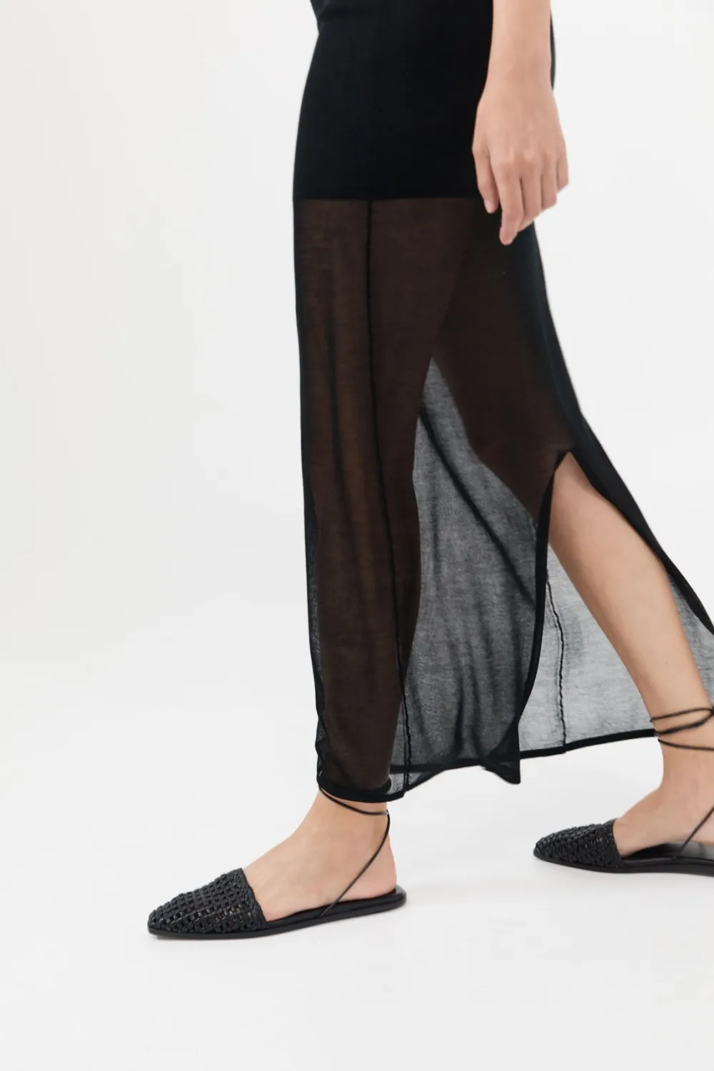 Macrame Mesh Tie Up Flats -|St. Agni Best