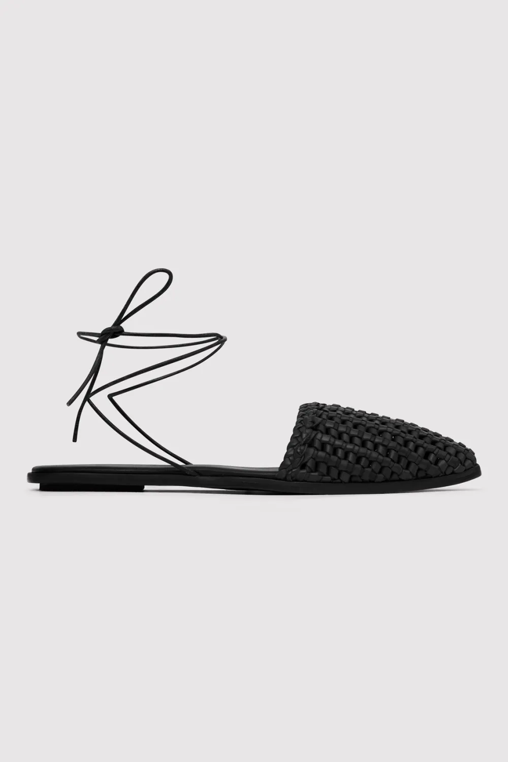Macrame Mesh Tie Up Flats -|St. Agni Best
