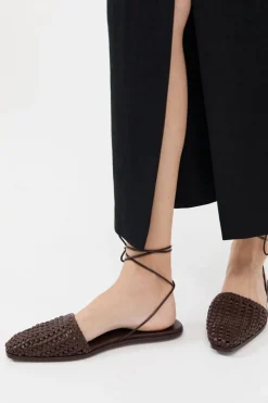Macrame Mesh Tie Up Flats -|St. Agni Fashion