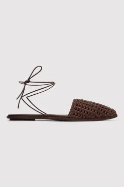 Macrame Mesh Tie Up Flats -|St. Agni Fashion