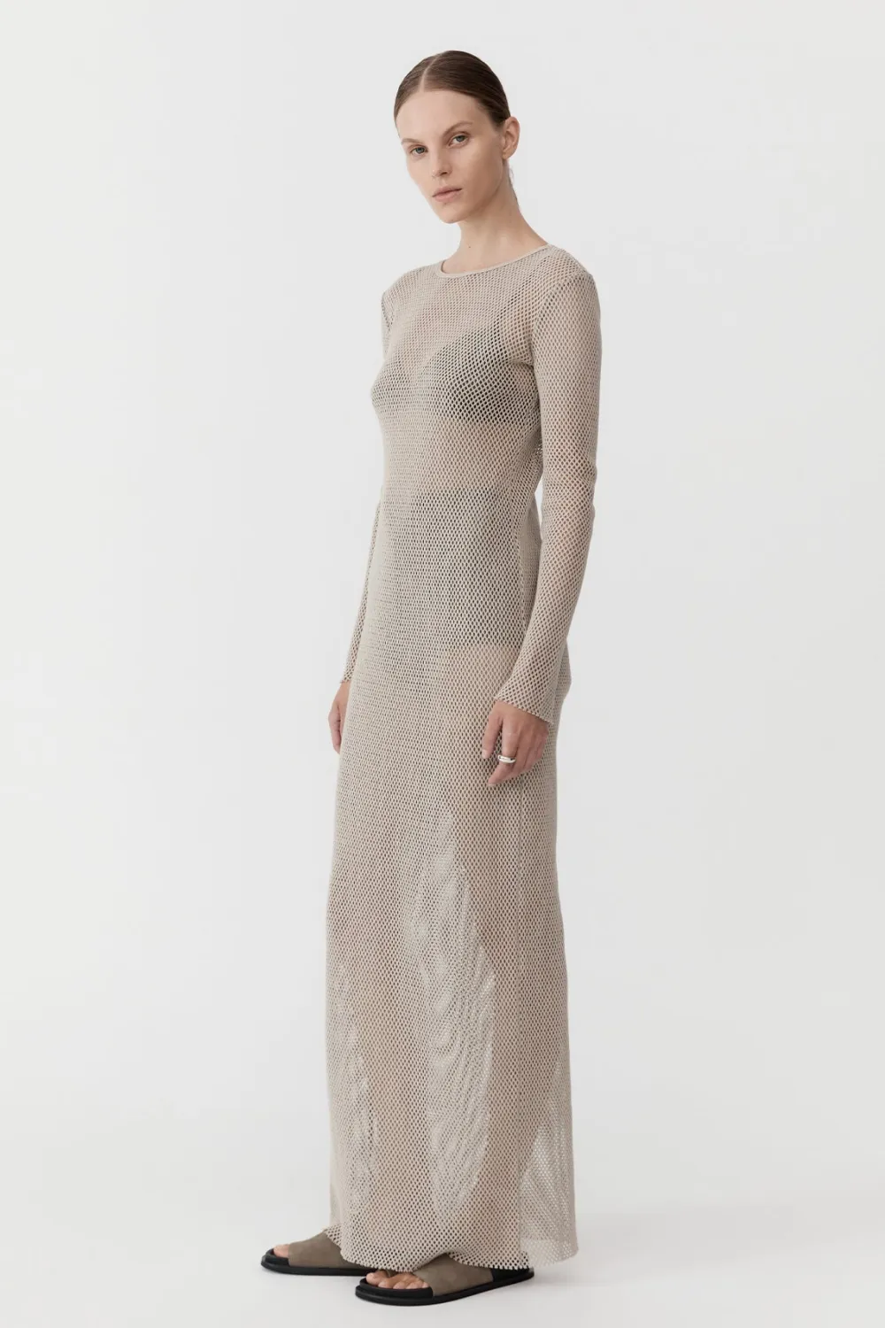Mesh Long Sleeve Dress -|St. Agni Clearance