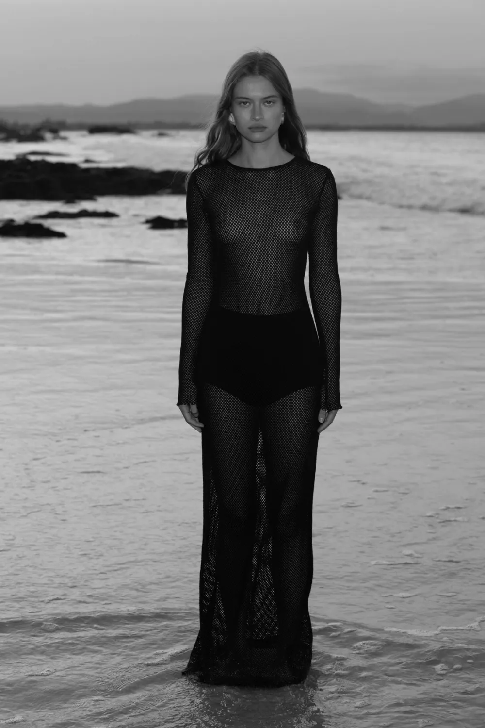 Mesh Long Sleeve Dress -|St. Agni Shop