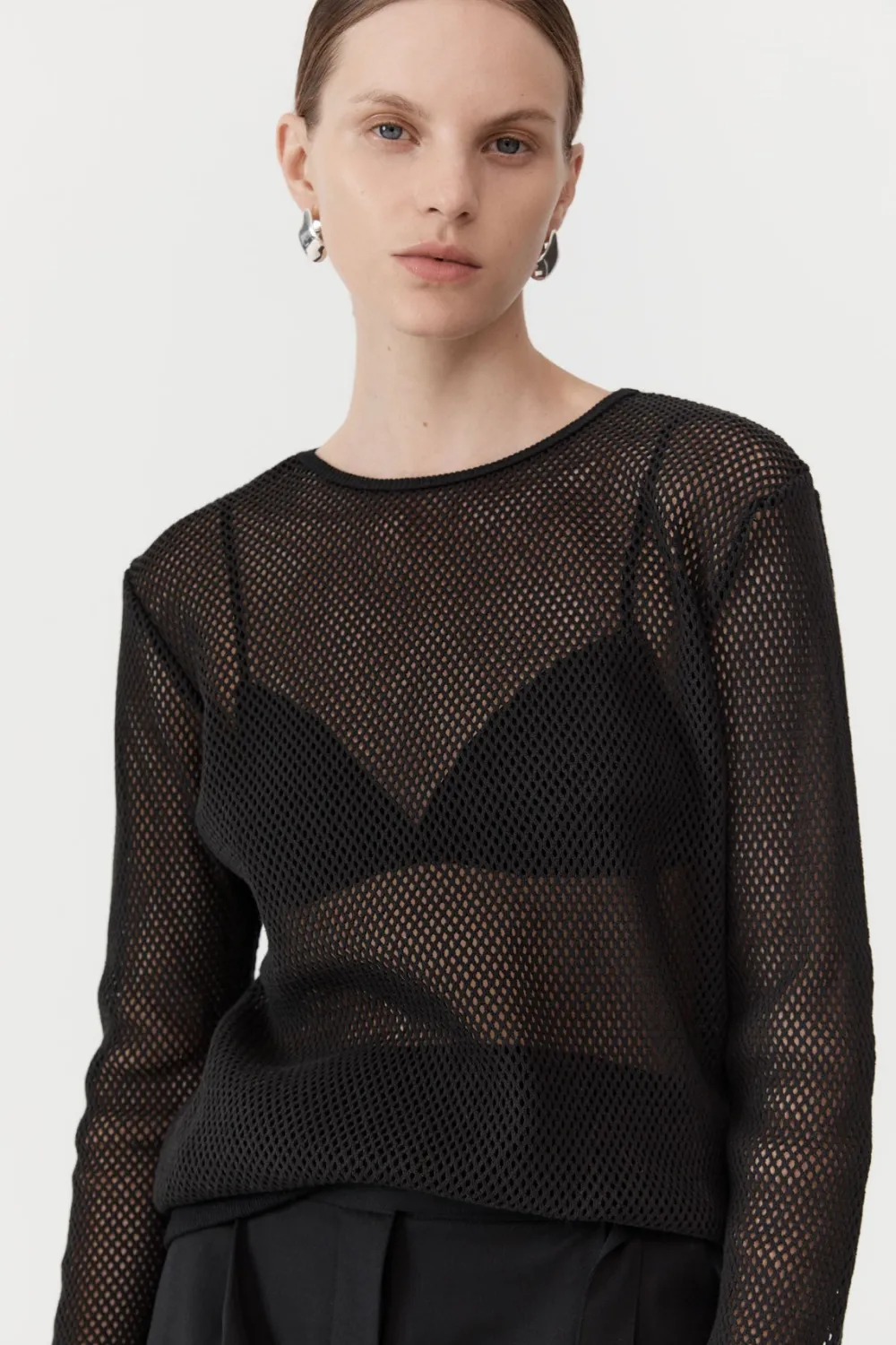 Mesh Long Sleeve Top -|St. Agni Flash Sale