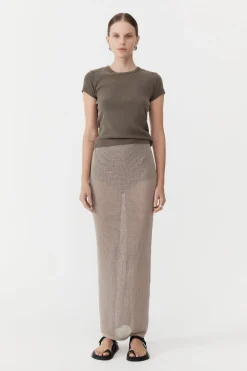 Mesh Maxi Skirt - Fog|St. Agni Online