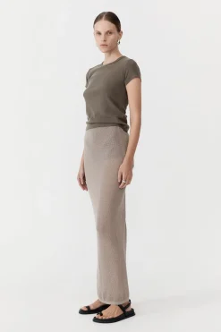 Mesh Maxi Skirt - Fog|St. Agni Online