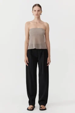 Mesh Strapless Top - Fog|St. Agni Best
