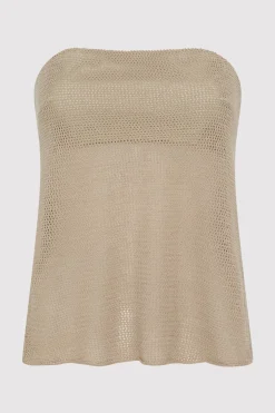 Mesh Strapless Top - Fog|St. Agni Best