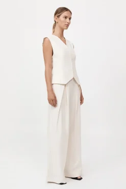 Minimal Fold Trousers - Ivory|St. Agni Cheap