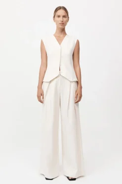 Minimal Tailored Vest - Ivory|St. Agni Cheap