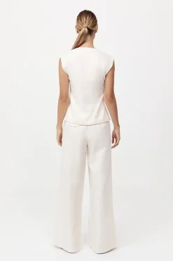 Minimal Tailored Vest - Ivory|St. Agni Cheap