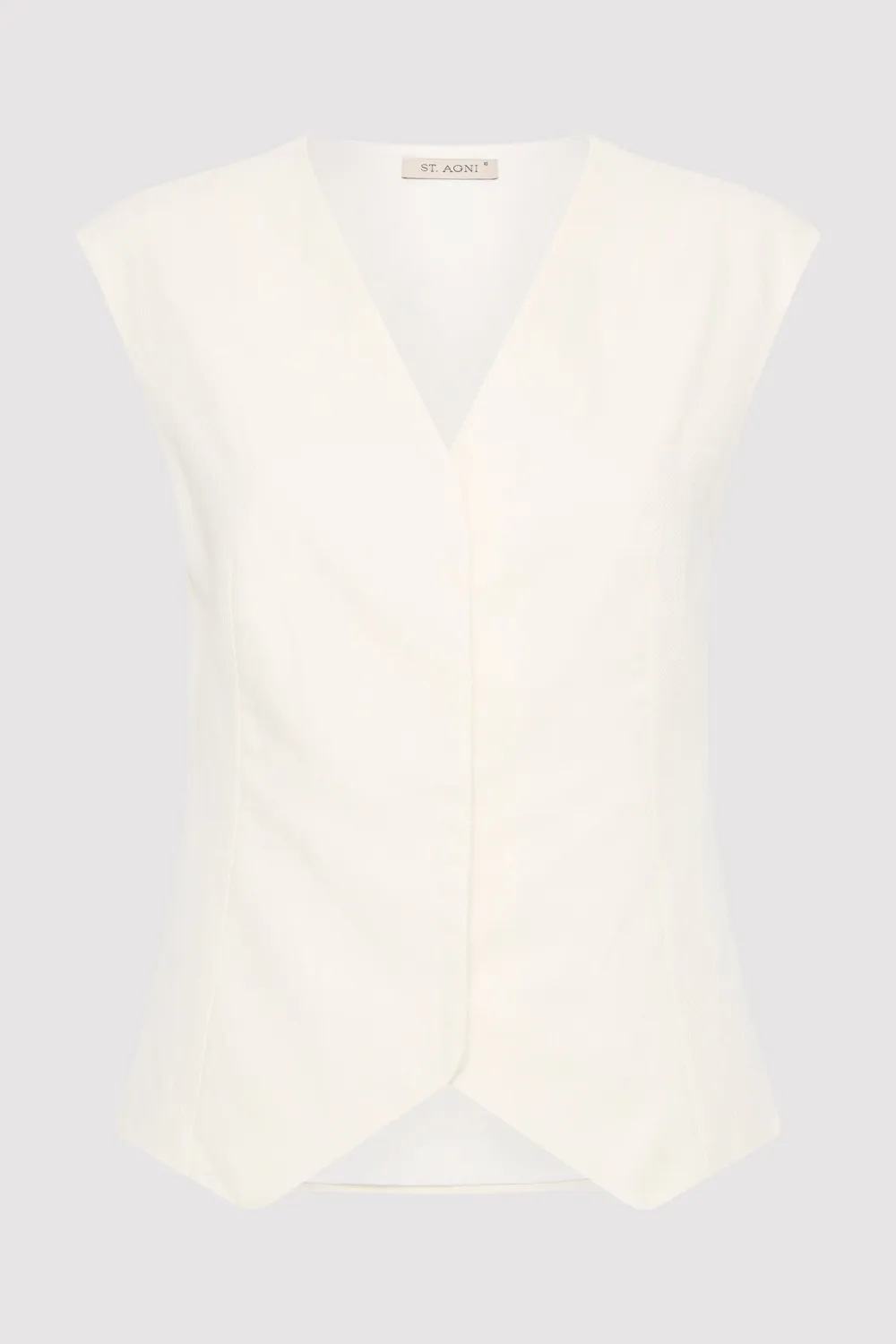 Minimal Tailored Vest - Ivory|St. Agni Cheap