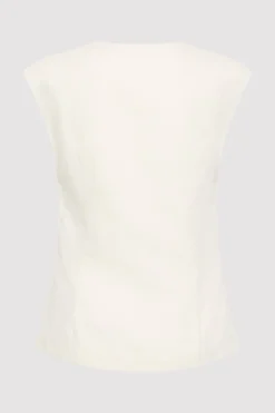Minimal Tailored Vest - Ivory|St. Agni Cheap