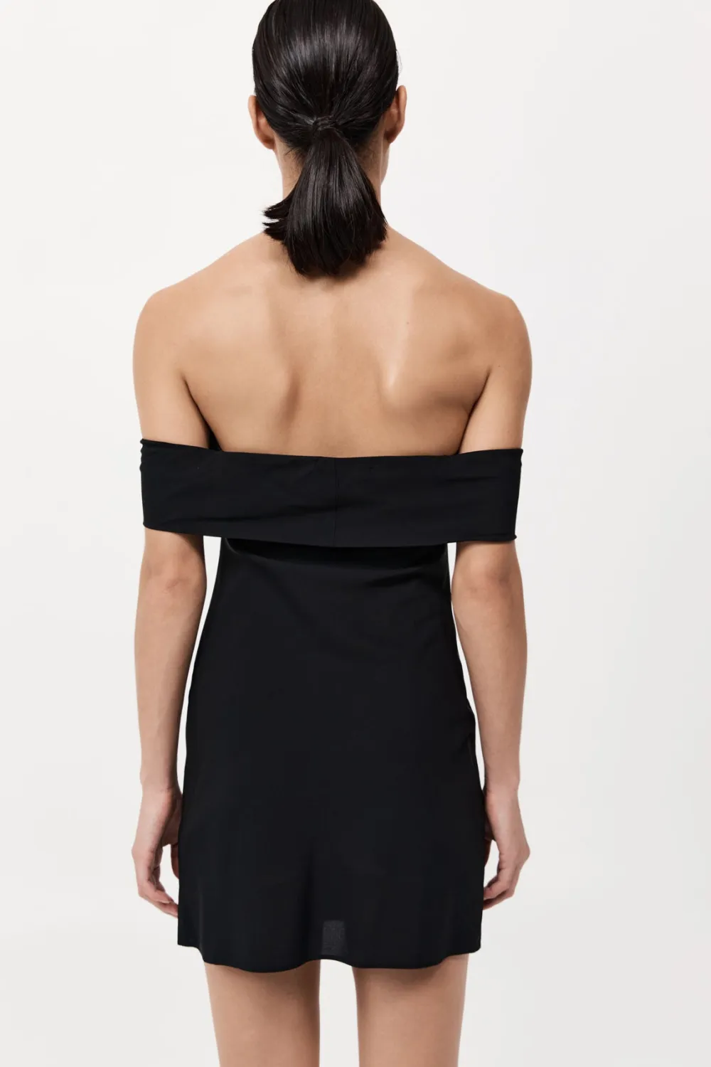 Off Shoulder Mini Dress - Black|St. Agni Sale