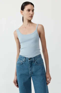 Organic Cotton Asymm Tank -|St. Agni Store