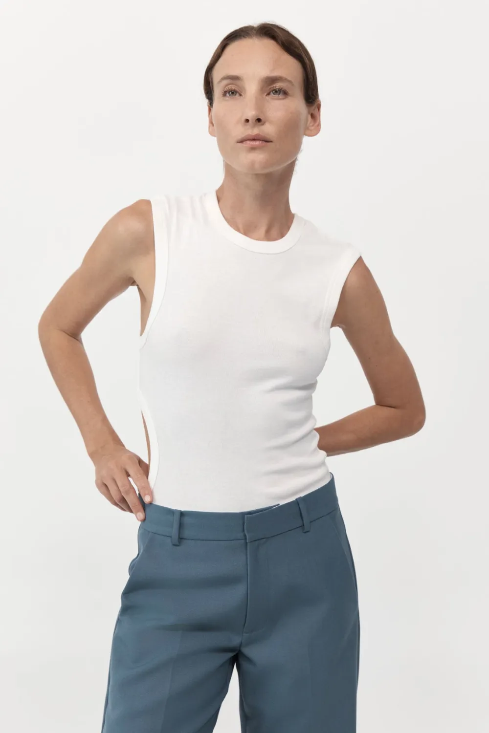 Organic Cotton Cut Out Tank -|St. Agni Sale