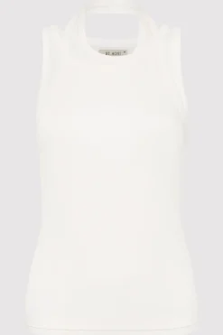 Organic Cotton Layered Tank - White|St. Agni New