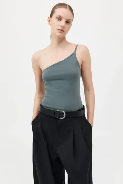 Organic Cotton One Shoulder Tank -|St. Agni Outlet