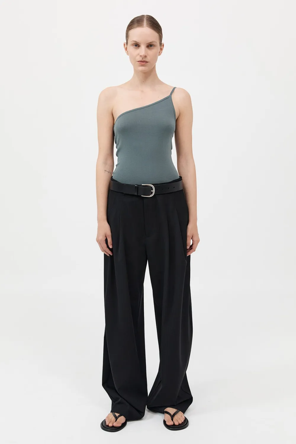 Organic Cotton One Shoulder Tank -|St. Agni Outlet