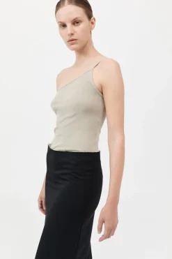Organic Cotton One Shoulder Tank -|St. Agni Cheap