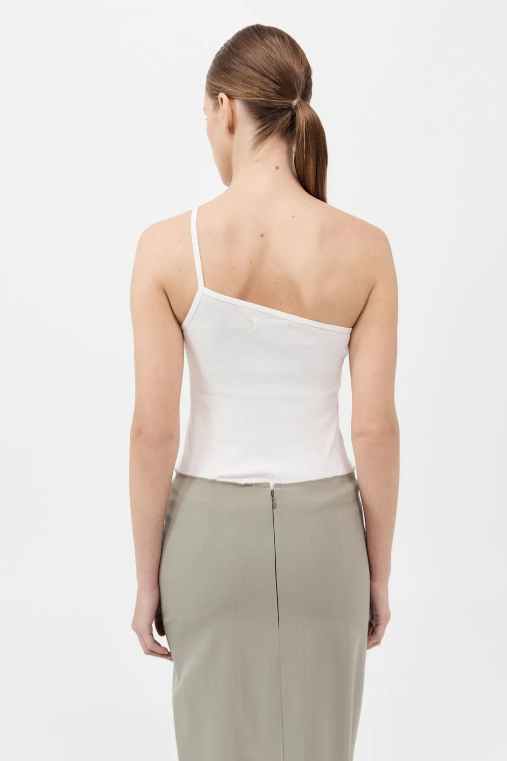 Organic Cotton One Shoulder Tank -|St. Agni Online