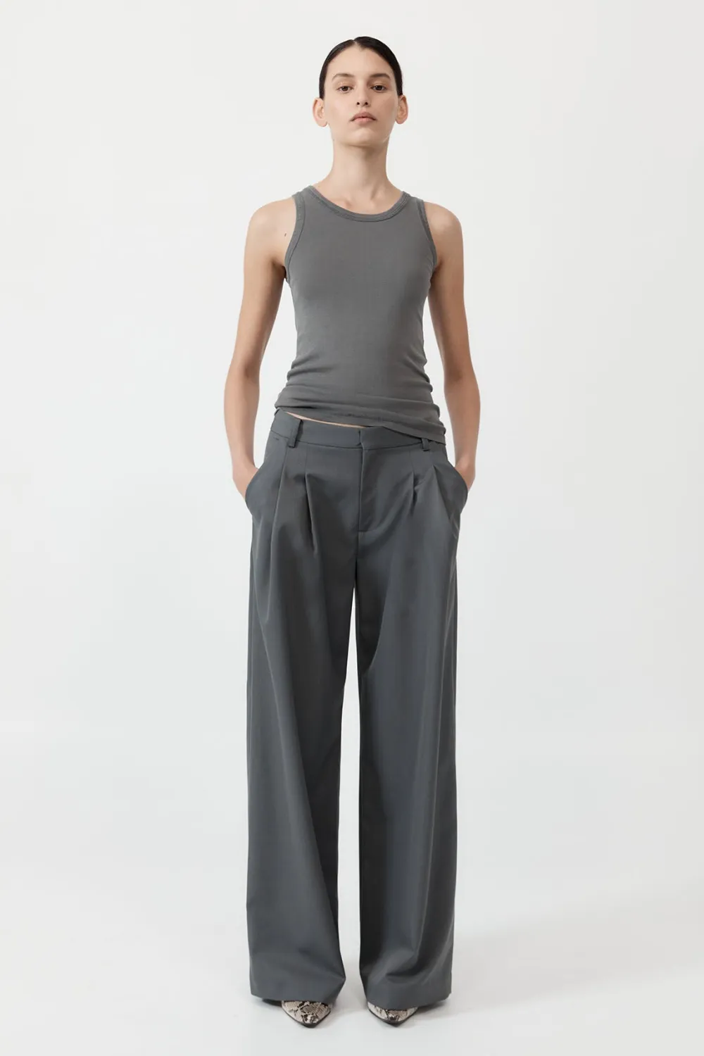 Organic Cotton Singlet - Pewter Grey|St. Agni Best