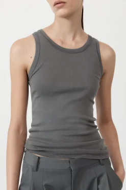 Organic Cotton Singlet - Pewter Grey|St. Agni Best