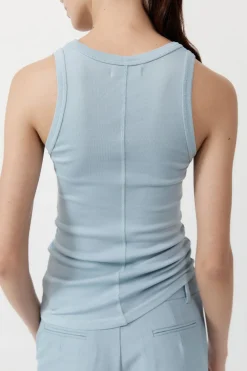 Organic Cotton Singlet - Stone Blue|St. Agni New