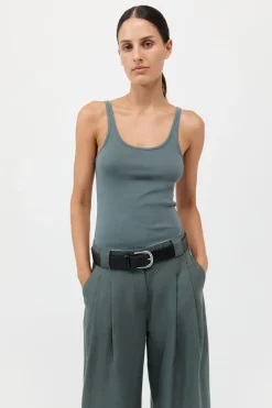 Organic Cotton Slim Scoop Tank -|St. Agni Outlet