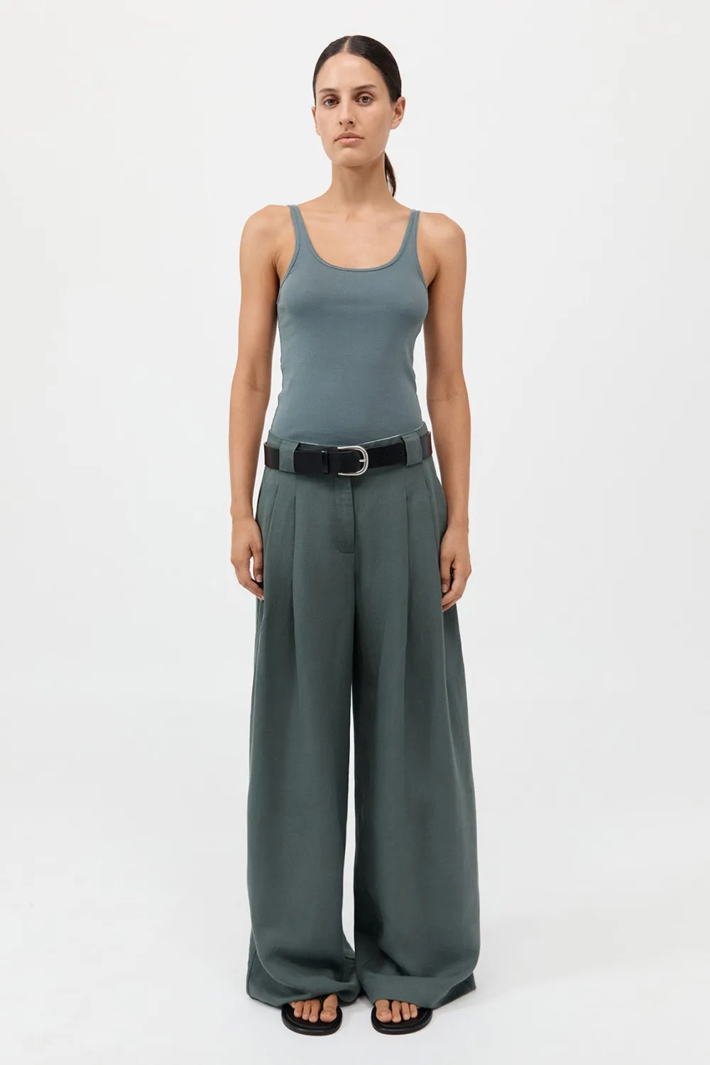 Organic Cotton Slim Scoop Tank -|St. Agni Outlet