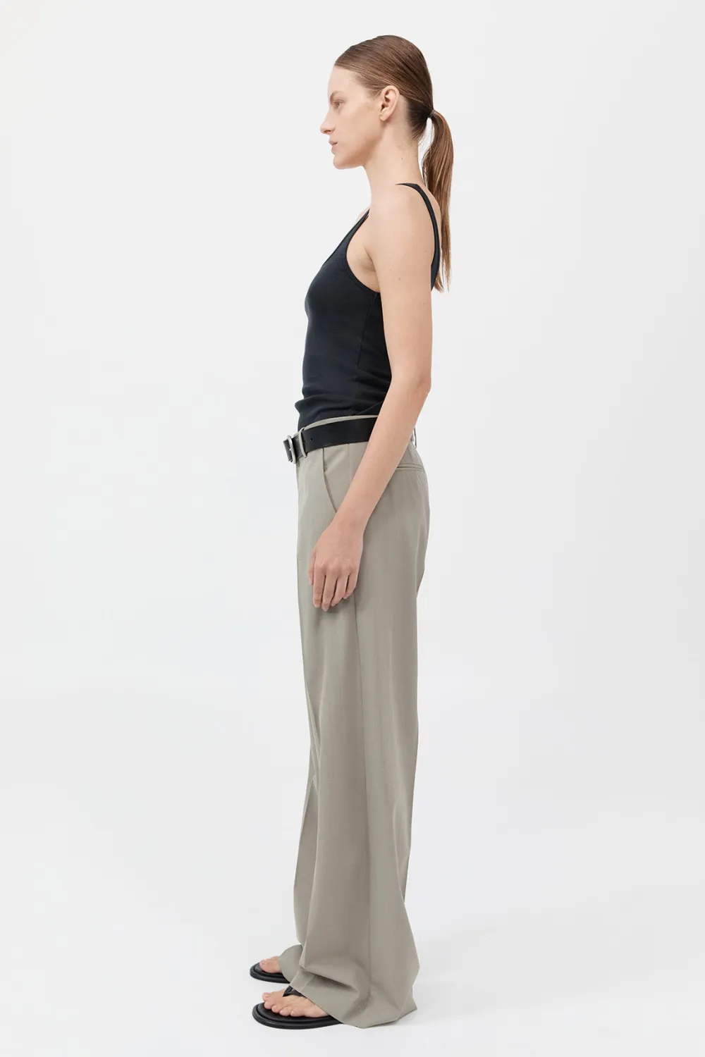 Organic Cotton Slim Scoop Tank -|St. Agni Discount