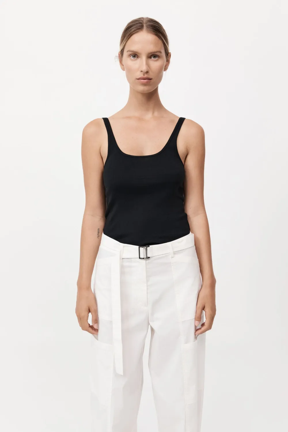 Organic Cotton Slim Scoop Tank -|St. Agni Cheap