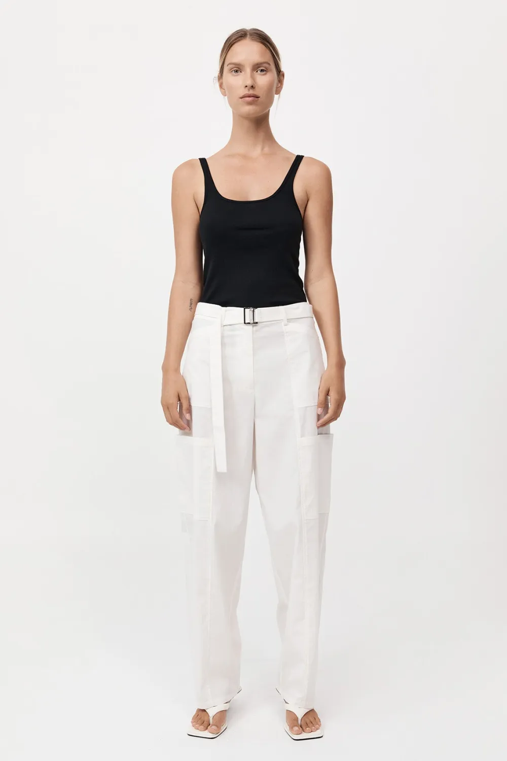 Organic Cotton Slim Scoop Tank -|St. Agni Cheap