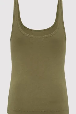 Organic Cotton Slim Scoop Tank -|St. Agni Outlet
