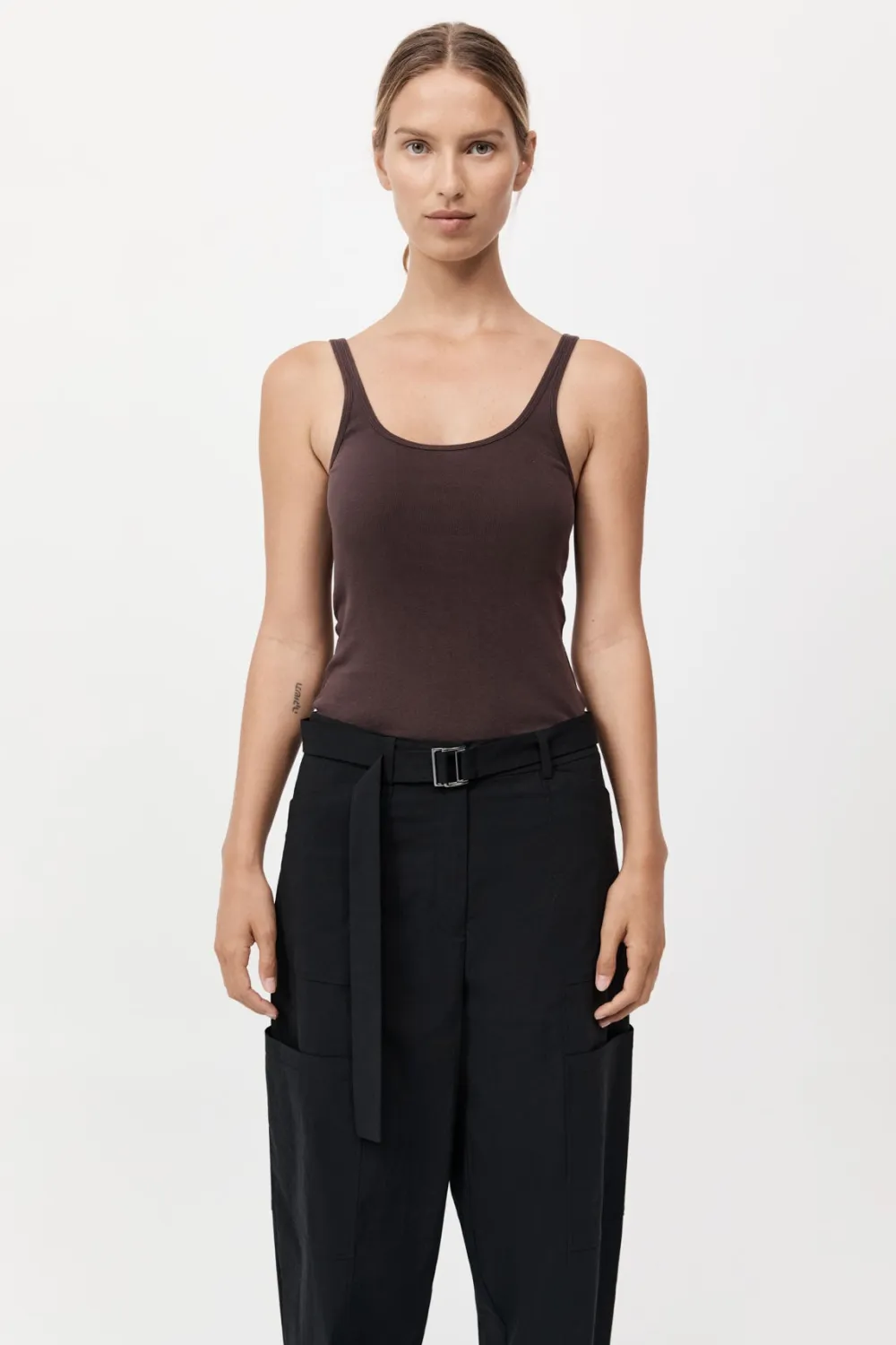 Organic Cotton Slim Scoop Tank -|St. Agni Sale