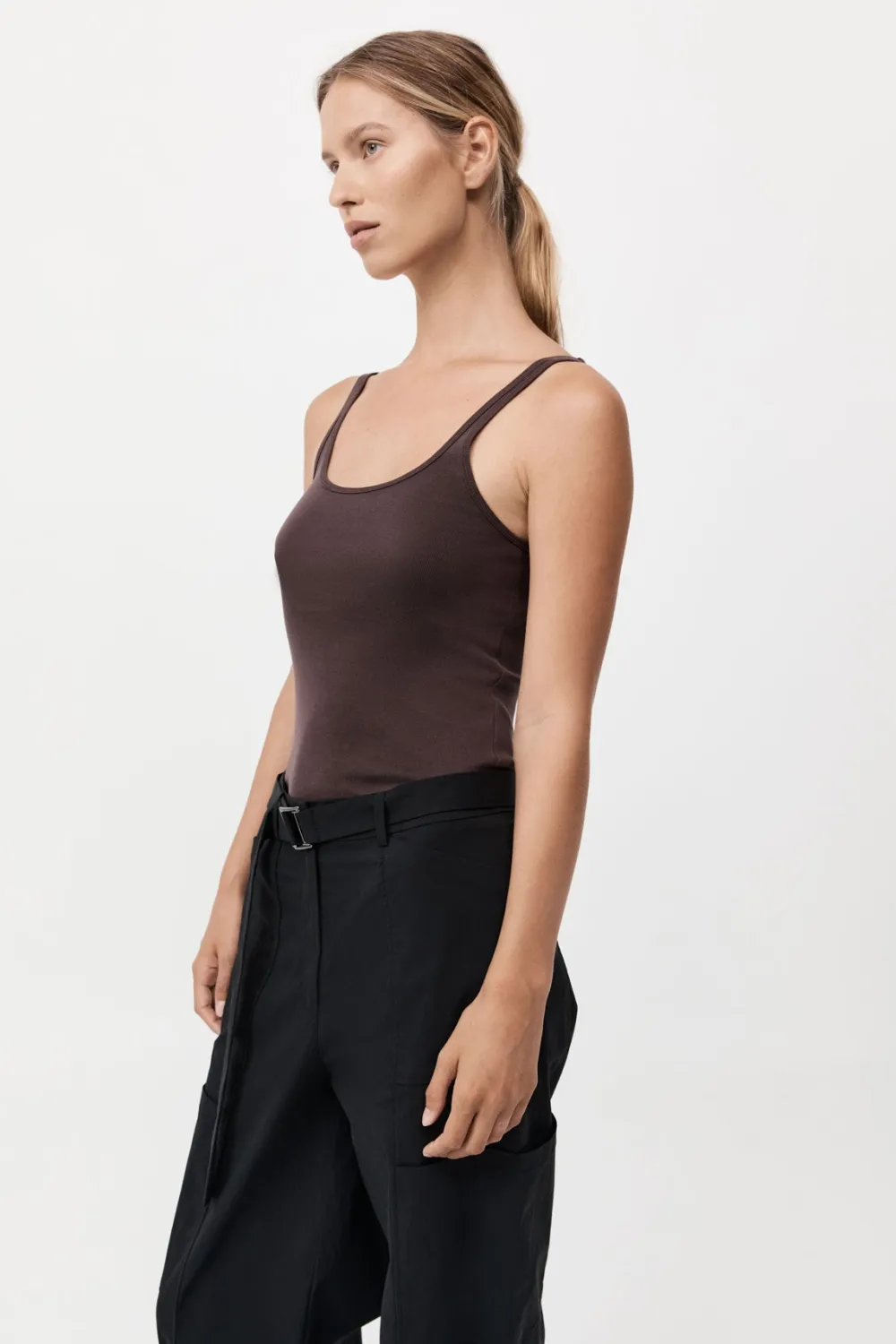 Organic Cotton Slim Scoop Tank -|St. Agni Sale