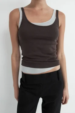 Organic Cotton Slim Scoop Tank -|St. Agni Sale